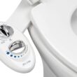 LUXE Bidet NEO 120 - Self-Cleaning Nozzle, Fresh Water Non-Electric Bidet Attachment for Toilet Seat, Adjustable Water Pressure, Rear Wash (White), 17 x 10 x 3 inches