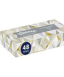 Kimberly-Clark Kleenex Professional Facial Tissue(03076), Flat 12 Boxes/Convenience Case, 125 Tissues/Box, 1,500 Tissues/Case, White
