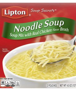 Lipton Soup Secrets Instant Soup Mix For a Warm Bowl of Soup Noodle Soup Made With Real Chicken Broth Flavor 4.5 oz 2 ct, Pack of 24