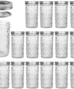 Mason Jars 12 OZ, VERONES Canning Jars Jelly Jars With Regular Lids,15 PACK
