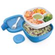 Bentgo Salad - Stackable Lunch Container with Large 54-oz Salad Bowl (Blue)