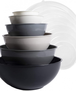 Cook with Color Mixing Bowls with Lids - Bowls Set 12 Piece Plastic Nesting