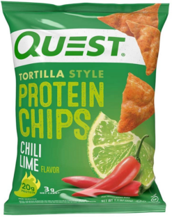 Quest Nutrition Tortilla Style Protein Chips, Chili Lime, Baked, 1.1 Oz, 12 Count