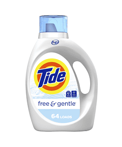 Tide Free & Gentle Laundry Detergent Liquid Soap, 64 Loads, 92 Fl Oz, He Compatible
