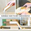 Zen Living Natural Sponge - Eco-Friendly Scrub Sponges for Kitchen - Best Wooden Pulp Sponge (Brown-White, 12 Pack)