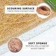 Zen Living Natural Sponge - Eco-Friendly Scrub Sponges for Kitchen - Best Wooden Pulp Sponge (Brown-White, 12 Pack)