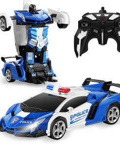 FIGROL Transform RC Car Robot, Remote Control Car Independent 2.4G Robot Deformation Car Toy with One Button Transformation & 360 Speed Drifting 1:18 Scale