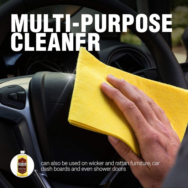 Milsek Furniture Polish and Cleaner with Lemon Oil, 12-Ounce, LM-12