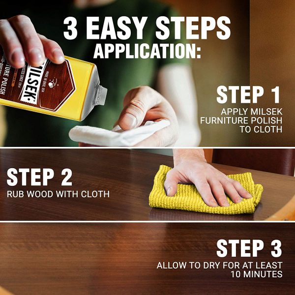 Milsek Furniture Polish and Cleaner with Lemon Oil, 12-Ounce, LM-12