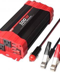 BYGD 500W Car Power Inverter DC 12V to 110V AC Converter Dual Outlets with 3.1A 4 USB Ports Car Charger Adapter