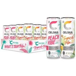 CELSIUS Essential Energy Drink, 12 Fl Oz, What's Your Vibe Variety Pack (Pack of 12)