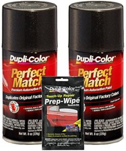 Dupli-Color Universal Black Metallic Exact-Match Automotive Paint (8 oz) Bundle with Prep Wipe Towelette (3 Items)