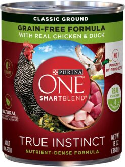 Purina ONE SmartBlend True Instinct Adult Canned Wet Dog Food,  Grain Free Chicken & Duck