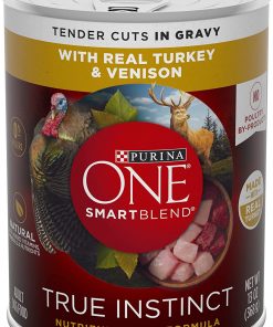 Purina ONE SmartBlend True Instinct Adult Canned Wet Dog Food, Gravy, True Instinct - Turkey & Venison