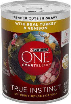 Purina ONE SmartBlend True Instinct Adult Canned Wet Dog Food, Gravy, True Instinct - Turkey & Venison