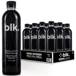 blk. Natural Mineral Alkaline Water, ph8+ Bioavailable Fulvic & Humic Acid Extract, 16.9oz 12pk