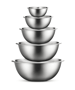 FineDine Stainless Steel Mixing Bowls (Set of 5) Stainless Steel Mixing Bowl Set