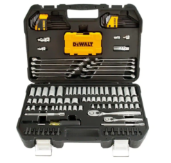 DEWALT DWMT73802 1/4 in. x 3/8 in. Drive Polished Chrome Mechanics Tool Set (142-Piece)