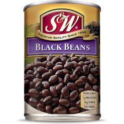 S & W • Canned Black Beans (12 Pack), Vegan, Non-GMO, Natural Gluten-Free Bean, Sourced and Packaged in the USA, 15 Ounce Can