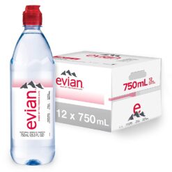 evian Natural Spring Water Individual 750 mL/25.4 Fl Oz (Pack of 12)