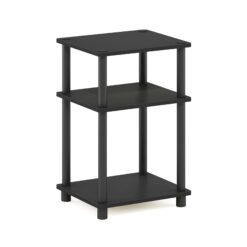 Furinno Just 3-Tier Turn-N-Tube End Table, 1-Pack - Black