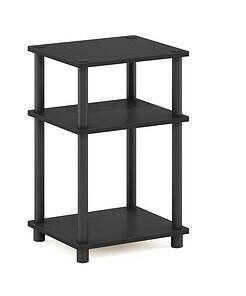 Furinno Just 3-Tier Turn-N-Tube End Table, 1-Pack - Black