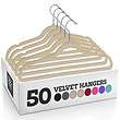 Zober Velvet Hangers 50 Pack - Heavy Duty Ivory Hangers for Coats, Pants & Dress Clothes