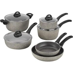 Ballarini Parma 10-Piece Aluminum Ceramic Nonstick Cookware Set in Gray