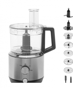 GE 12-Cup Stainless Steel Food Processor with 3 Variable Speeds