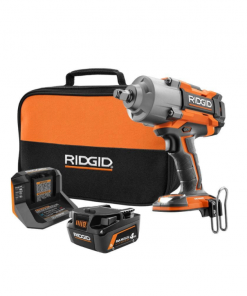 RIDGID R86211KN 18-Volts Brushless Cordless 1/2 in. High Torque 6-Mode Impact Wrench Kit with 4.0 Ah Battery and Charger