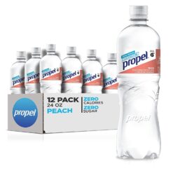 Propel, Peach, Zero Calorie Water Beverage with, 24 Fl Oz, pack of 12