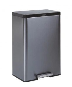 Rubbermaid 12 Gal. Charcoal Stainless Steel Metal Step-On Trash Can