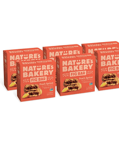 Nature’s Bakery Whole Wheat Fig Bars, Peach Apricot, Real Fruit, Vegan, Non-GMO, Snack bar, 6 boxes with 6 twin packs (36 twin packs)