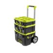 RYOBI STM201 LINK Rolling Tool Box with STM102 LINK Medium Tool Box and STM101 LINK Standard Tool Box