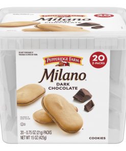 Pepperidge Farm Milano Cookies, Dark Chocolate, 20 Packs, 2 Cookies per Pack