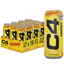 Cellucor C4 Energy Drink, Starburst Lemon, Carbonated Sugar Free  with no Artificial Colors or Dyes, 16 Oz, 12 Count