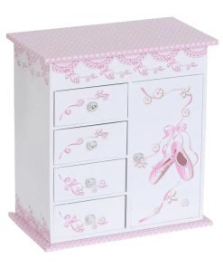 Cristiana Girl's White Fashion Paper Musical Ballerina Jewelry Box