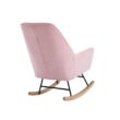 HOMEFUN Pink Comfortable Fabric Upholstered Rocking Arm Chair with Wood Base