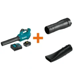 Makita XBU03SM1 116 MPH 459 CFM 18-Volt LXT Lithium-Ion Brushless Cordless Blower Kit with 191L13-5 Blower Nozzle and 197889-6 Flat End Nozzle