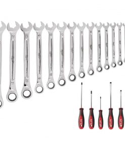 Milwaukee Ratcheting Wrench and Screwdriver Mechanics Tool Set (21-Piece)