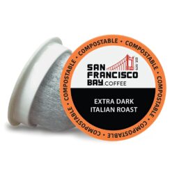SAN FRANCISCO BAY Coffee OneCUP Roast Extra Dark Roast Compostable Coffee Pods, K Cup Compatible including Keurig 2.0 (Packaging May Vary), Extra Dark Italian, 80 Count (Pack of 1)