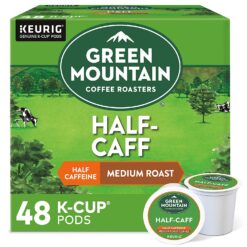 Green Mountain Coffee Roasters Half Caff, Single-Serve Keurig K-Cup Pods, Medium Roast Coffee, 48 Count