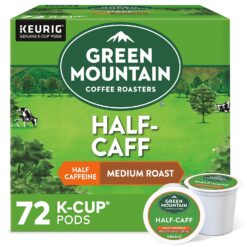 Green Mountain Coffee Roasters Half Caff, Single-Serve Keurig K-Cup Pods, Medium Roast Coffee, 72 Count