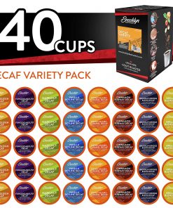 Brooklyn Beans Coffee for Keurig Coffee Pods, Assorted Decaf Variety Pack, Compatible with 2.0 Keurig Coffee Pods K Cup Brewers, 40 Count