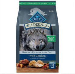 Blue Buffalo Wilderness High Protein, Natural Adult Dry Dog Food, Chicken 24-lb