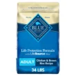 Blue Buffalo Life Protection Formula Natural Adult Dry Dog Food, Chicken and Brown Rice 34-lb