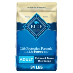 Blue Buffalo Life Protection Formula Natural Adult Dry Dog Food, Chicken and Brown Rice 34-lb
