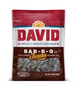 DAVID Roasted and Salted Jumbo Sunflower Seeds, Keto Friendly, 5.25 oz, 12 Pack