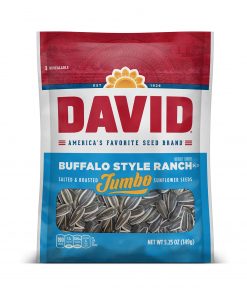 DAVID Seeds Roasted and Salted Spicy Queso Jumbo Sunflower Seeds, Keto Friendly, 5.25 Ounce (Pack of 12)