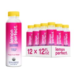 Lemon Perfect, Organic Cold-Pressed Lemon Water, Squeezed from Real Fruit, Flavored Water, Sugar-Free, Keto Certified, No Artificial Ingredients, Dragon Fruit Mango (12-Pack)